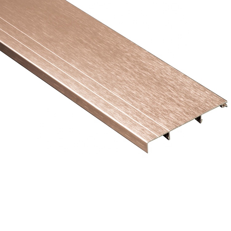 Decorative Rose Gold Baseboard Covers Clips Flexible Metal Wall 100m 80mm 60mm Aluminium Strip Skirting